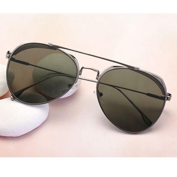 

pilot brand designer men sunglasses vintage luxury metal frame sun glasses for women retro glasses female, White;black