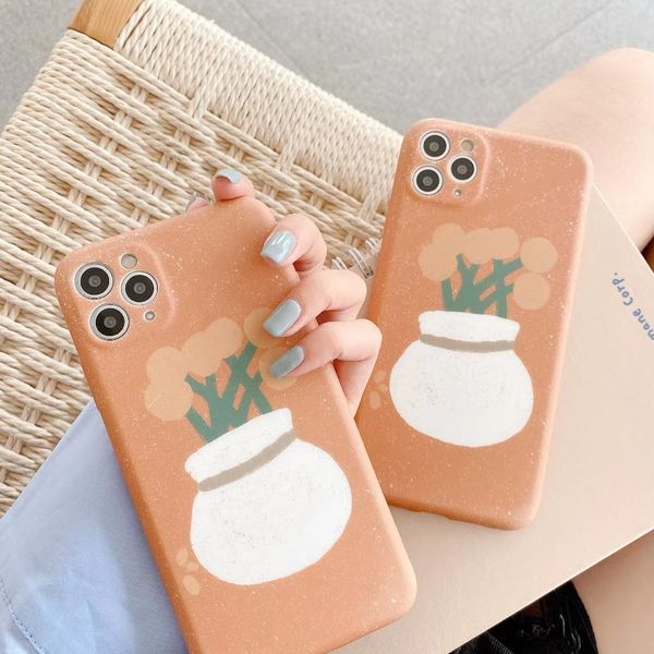 

suitable for iphone11pro orange sand painting flower soft shell apple x/xrxs mobile phone case iphone7/8plus
