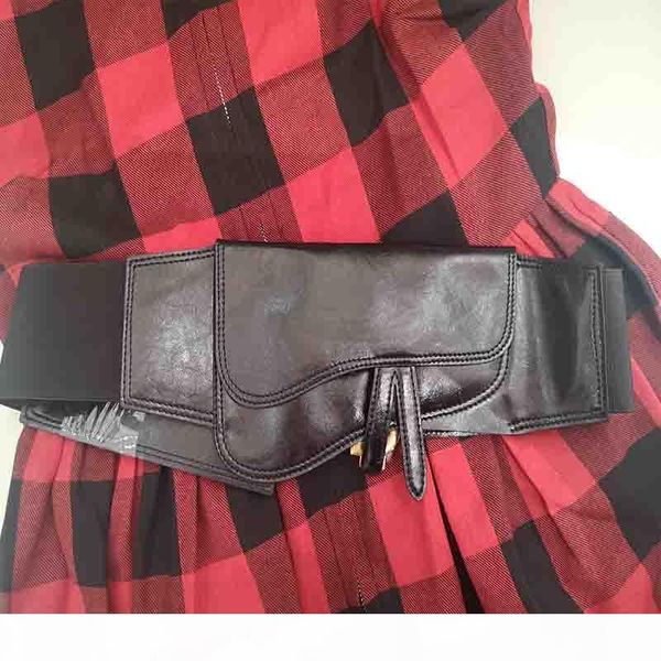 

cosmicchic d письмо женщины натуральной кожи широких ремни упругая высокая талия черный пояс металл письмо femme 2019 повседневный cummerbun, Black;brown