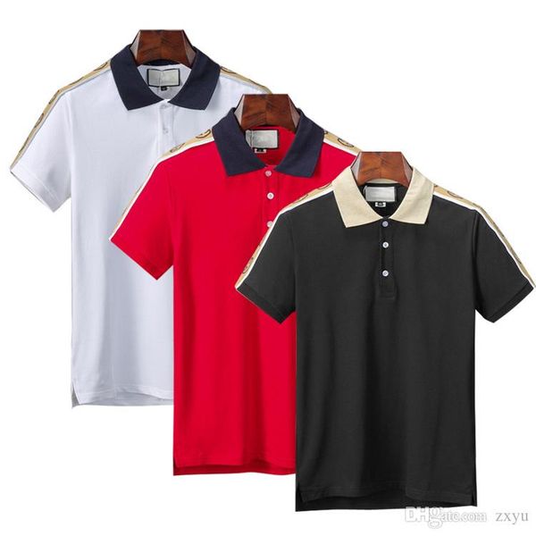 

fashion mens designer polo t shirts men summer short sleeve streetwear t-shirt turn down collar casual polo shirts -3xl, White;black
