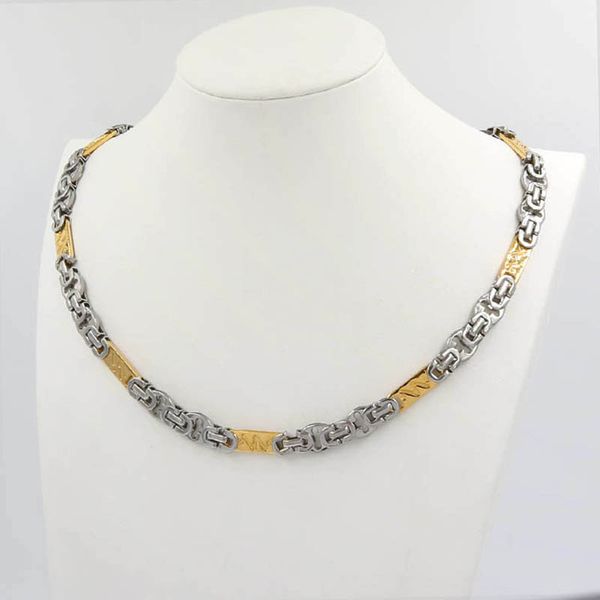 

chains 1 very cool for men 316l stainless steel 8mm byzantine gold black color necklace mens chain boy wholesale jewelry, Silver