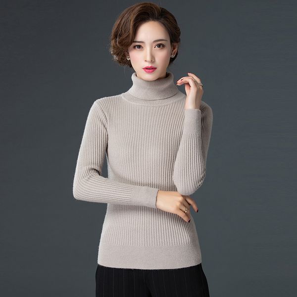 

autumn and winter women casual knitted turtleneck sweater fashion thicken warm pullovers women, White;black