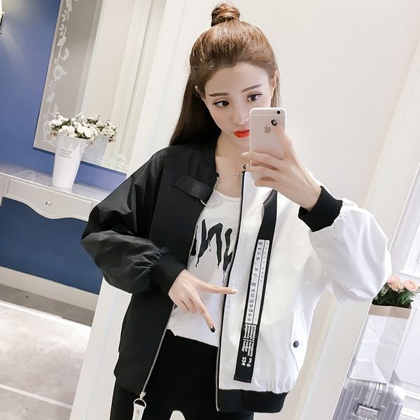 

2020 new coat women's autumn clothing loose wild short short-sleeved jacket tide womens crop jacket plus size, Black;brown