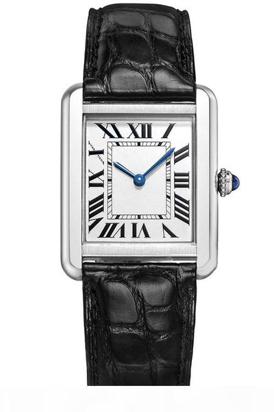 

fashion designer watch car tank series 28mm square dial vk quartz movement leather strap sapphire ladies fashion watch, Slivery;brown