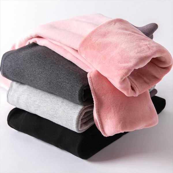 

мода женщин осень и зима высокой эластичностью и хорошее качество толстые бархатные штаны теплый плюс размер хлопок поножи, Black