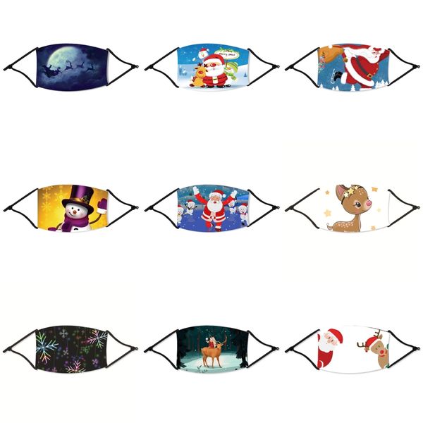 

mouth er face christmas mask with pm2.5 filter dustproof protective christmas masks with breather valve outdor cycling face christmas mas#71, Black