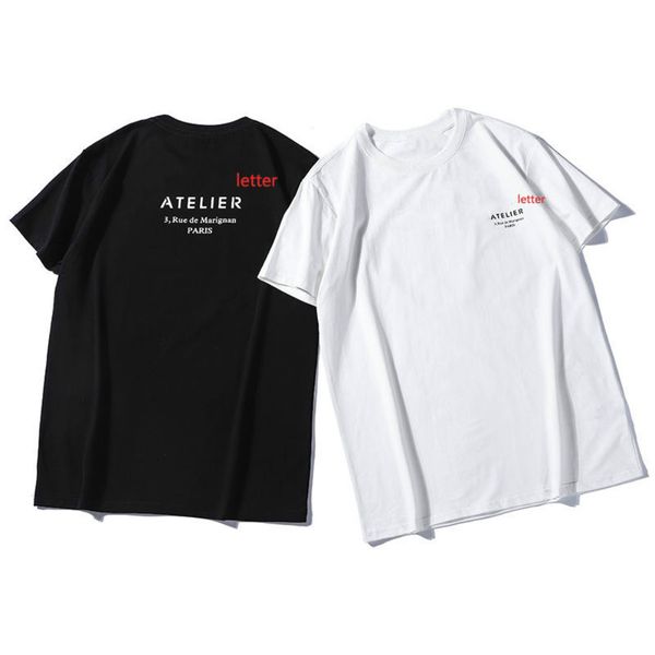 

mens fashion stylist t shirt casual mens loose tees print round neck short sleeves sell grace men women t shirt 2-style select, White;black
