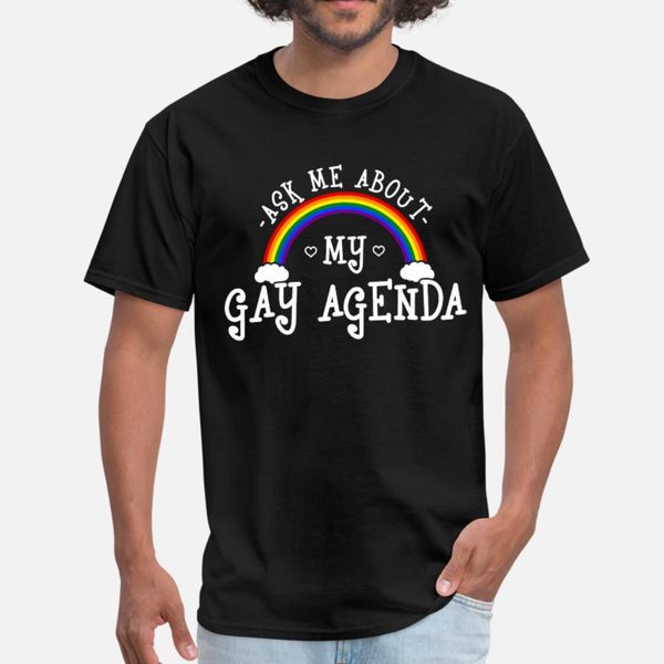 

ask me about my gay agenda gift t shirt men designs short sleeve euro size s-3xl basic solid loose funny casual spring autumn vintage shirt