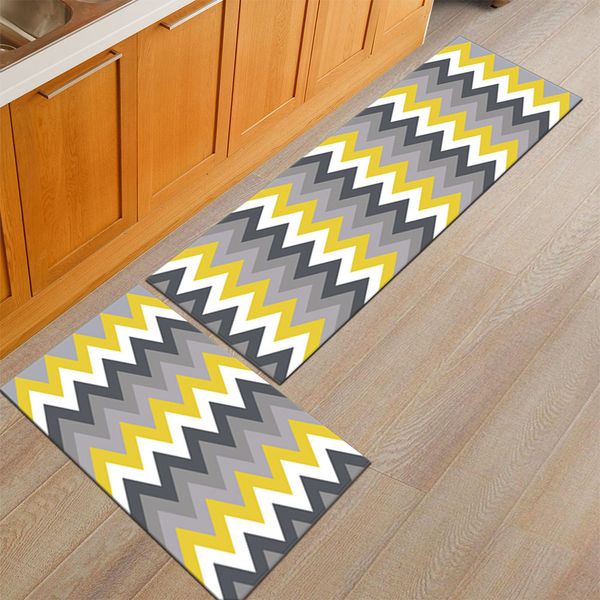 

2pcs geometric door mat multi color washable restaurant thin modern kitchen