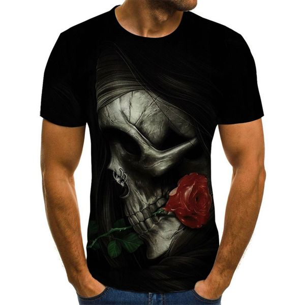 

new for 2020 clothing skull print t-shirt t-shirt breathable 3d print shirts harajuku horror hentai men clothing