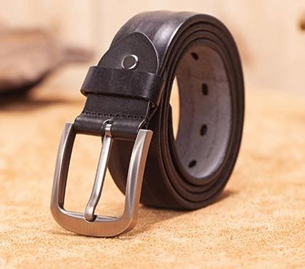 

vamos katoal belts men first layer cow leather retro designer belt men vintage genuine leather belt man buckles for04, Black;brown