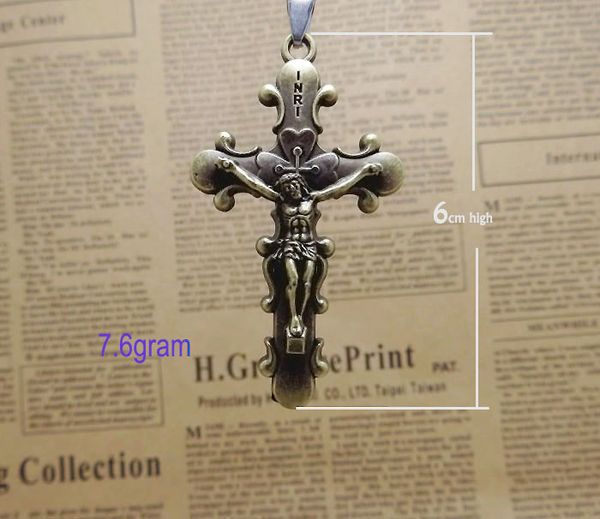 

supply popular crucifixion of jesus pendant necklaces men's jewelry women neck necklace black wax rope chain ing, Silver