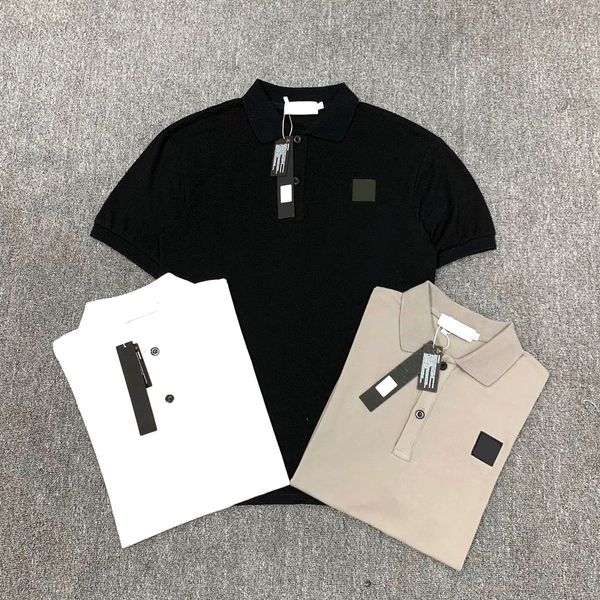 

2020 retro polo shirt decoration brand shirt color classic men tees embroidery short sleeve summer lapel solid letter chest t mens nwxl, Black