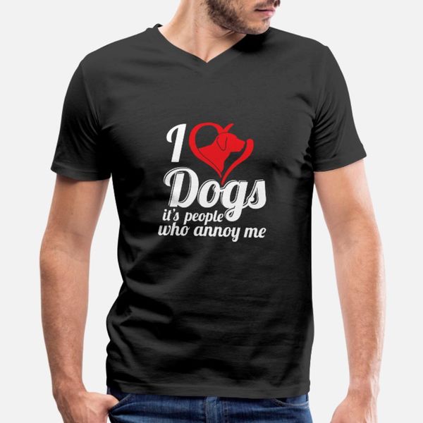 

dogs i love dog it's people who annoy me t shirt men interesting short sleeve s-xxxl male interesting basic spring standard shirt