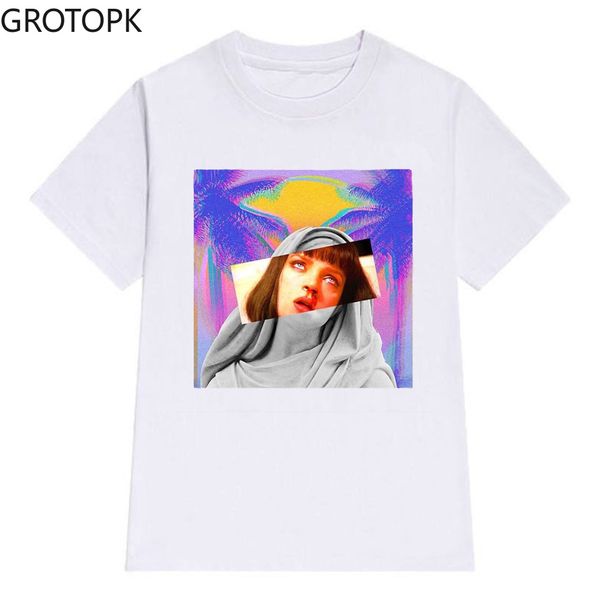 

pulp fiction кино миа уоллес mens tshirts summer hip hop harajuku streetwear тройники эстетическая футболка punk крупногабаритные футболка