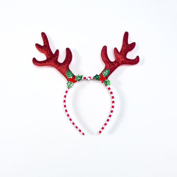 

kids christmas headband cartoon antler santa hat snowflake cloth wrapped hair hoop glitter sequin festival party props