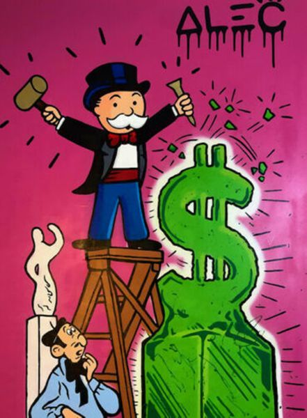 

alec monopoly graffiti art dollar sculpture wall decor handpainted &hd print oil painting on canvas wall art canvas pictures 200819