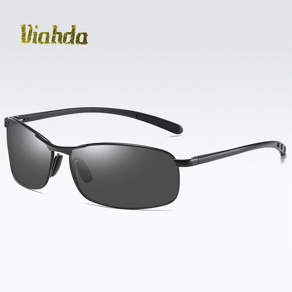 

viahda new fashion sunglasses men polarized square metal frame male sun glasses driving fishing eyewear, White;black