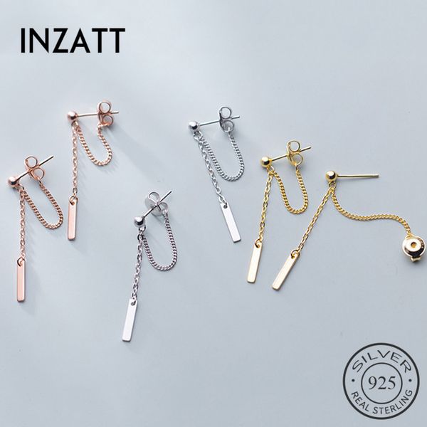 

inzareal 925 sterling silver chain tassel bead drop earrings for elegant women wedding trendy fine jewelry 2020 accessories