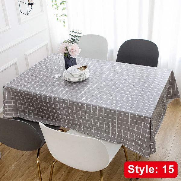 

tablecloth dustproof rectangle table cover slip resistant simple plaid style 140*180cm dec889