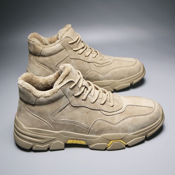 

british style male ankle boots genuine leather male shoes winter high-tooling men boots plus velvet casual men shoes hx-208, Black