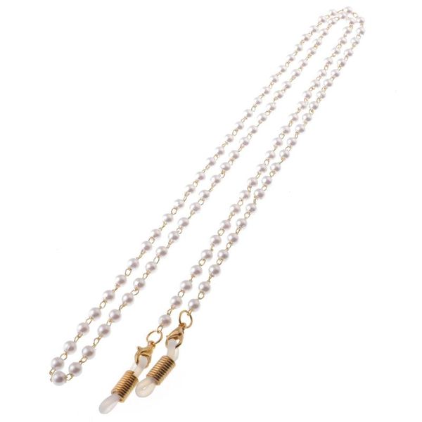 

fashion 2020 pearl beaded reading glasses chain for women metal sunglasses cords casual eyeglass chain for glasses women, Silver
