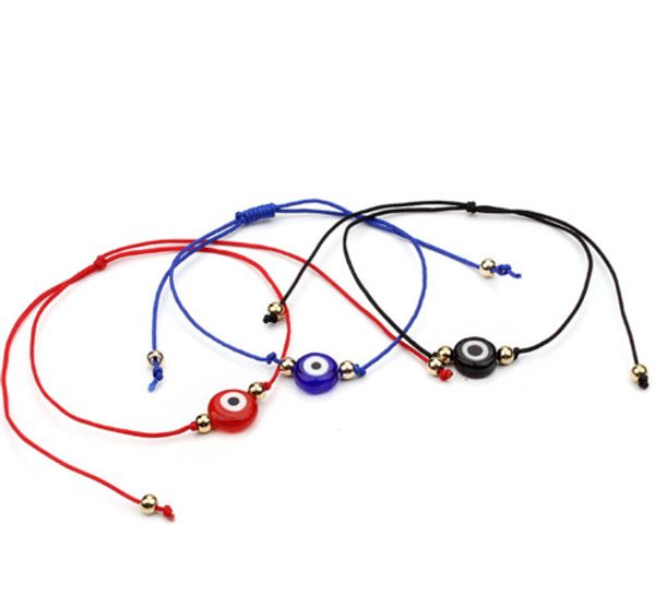 

20pcs/lot lucky string evil eye lucky red cord adjustable bracelet diy jewelry, Golden;silver