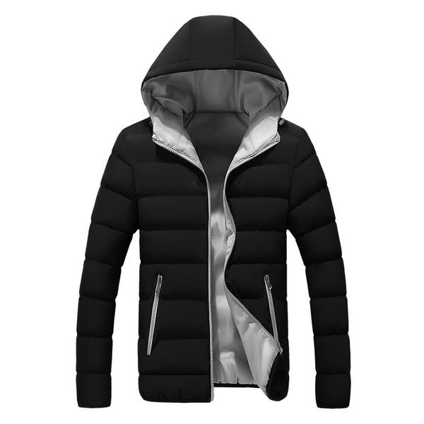 

men's down & parkas men windbreaker feather man winter outwear fashion casual cotton jackets male mountaineering coat solid color, Black