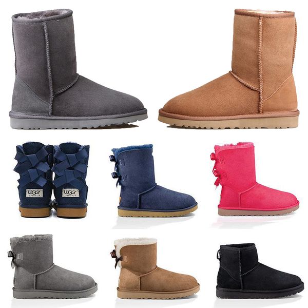 

selling shoes wholesale fur leather women designer boots fashion keep warm winter booties snow ankle boots vintage boots, Black
