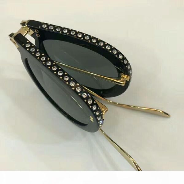 

designer 0307s sunglasses glasses alone folding black rhinestone lens 0307 fashion brand sunglass eyewear summer new with box, White;black