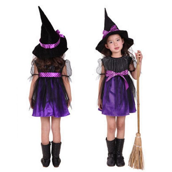 

toddler kids bow baby girls halloween clothes costume dress party dresses+hat outfit mini length dot dress 827, White