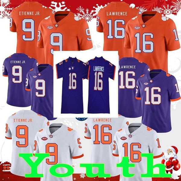 

youth women 2019 ncaa college clemson tigers football jerseys travis etienne jr. jr trevor lawrence renfrow jersey home away, Black;red