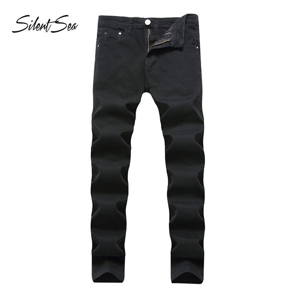 

men's jeans silentsea spring straight denim mens casual men long pants trousers classical jean brand, Blue