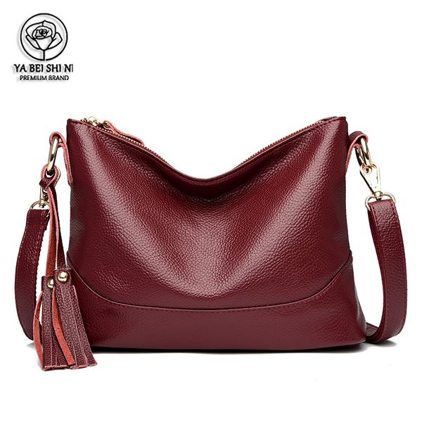 

women leather handbag tassel ladies bags leather designer big tote bags for women 2020 luxury shoulder bag handbags