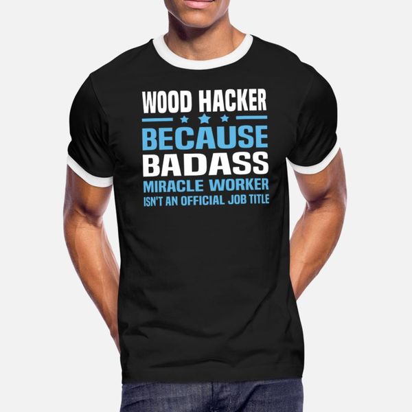 

wood hacker t shirt men printed short sleeve size s-3xl letter fitness new style summer novelty shirt
