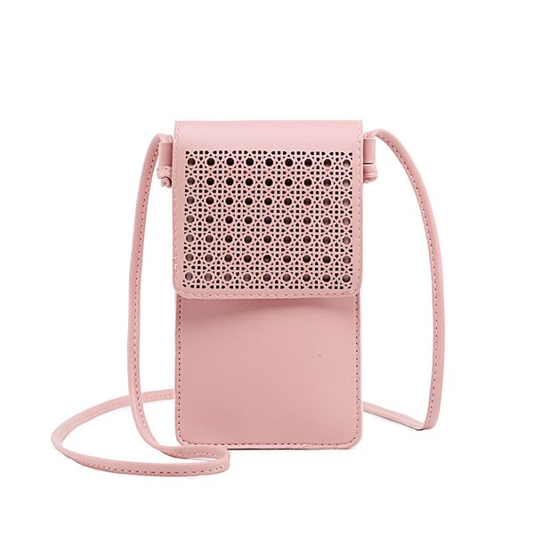 

2019 mini crossbody bags fashion women clutch hollow out phone bag wallets flap touch screen phone shoulder bag
