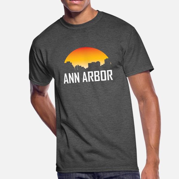 

ann arbor michigan sunset skyline t shirt men printing short sleeve o neck clothing gift authentic spring slim shirt