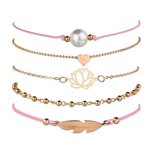 

charm bracelets love leaf bracelet set decoration wholesale, Golden;silver