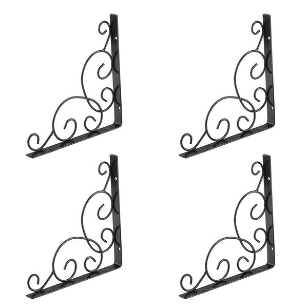 

4pcs shelf bracket corner brace scroll wall mounted living room triangle support