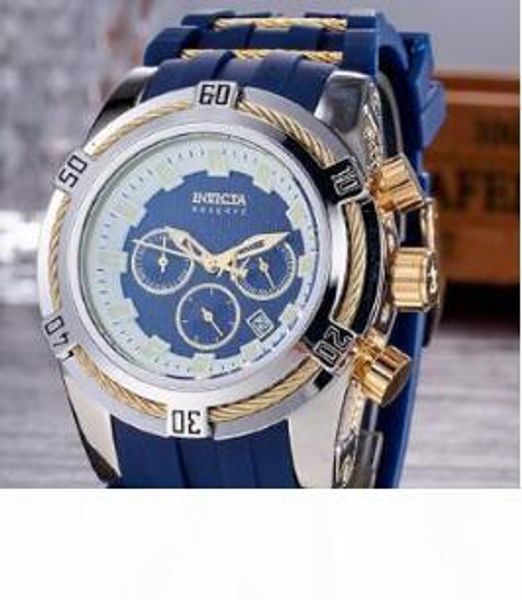 

luxury men's watch all subdials work chronograph silicone tape designer quartz watch personality luminous display gifts relojes, Slivery;brown