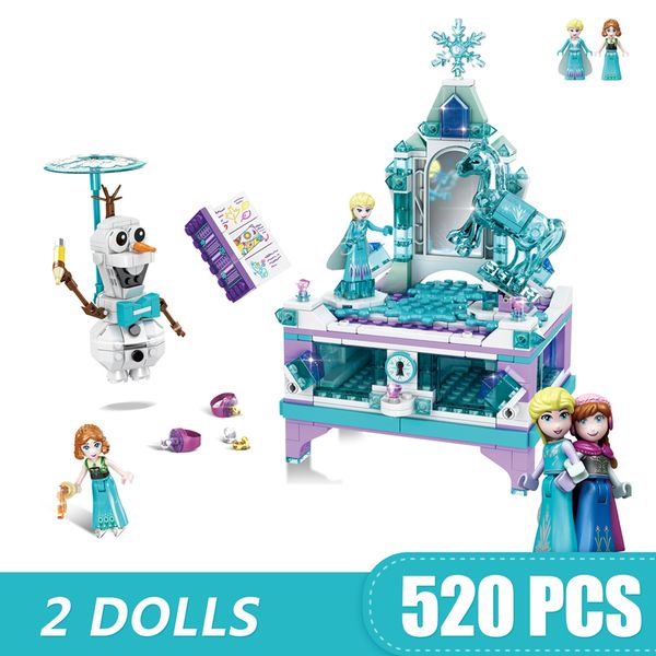 

520pcs small building blocks 2019 toys compatible with legoe princess jewellery box castle gift for girls friends children diy