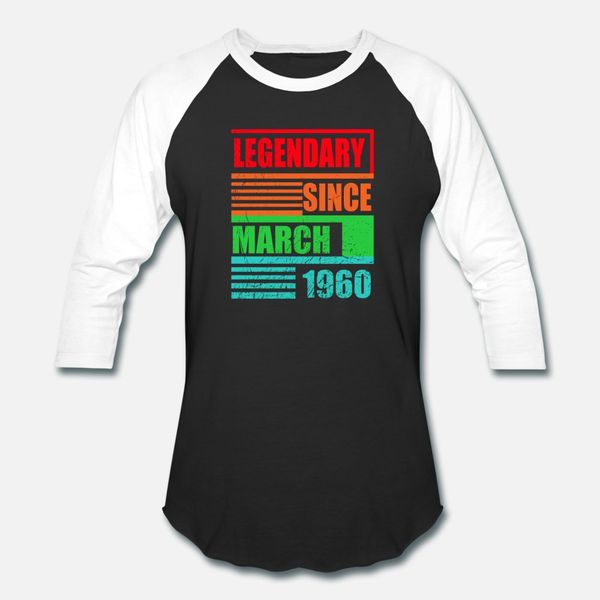 

60th birthday legendary since march 1960 t shirt men designs 100% cotton s-3xl male fitness building summer formal shirt