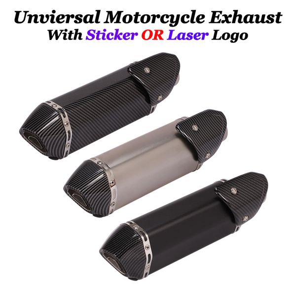 

38-51mm universal motorcycle exhaust carbon fiber color muffler pipe 370mm with db killer for gsxr600 750 gsxr 1000 r25 r3 mt07
