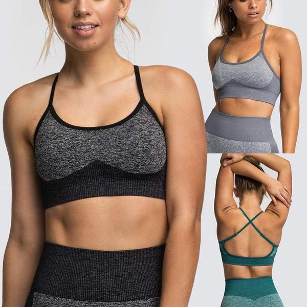 

women stretch sports bra fitness running yoga seamless push up underwear female spoortwear fashion bra, White;black