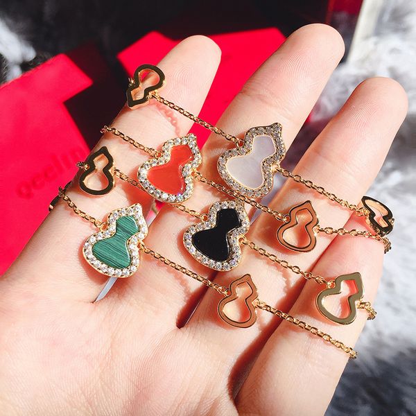 

women's foreign trade selling copper gold-plated bracelets beautiful wild natural fritillary gourd ruyi bracelet jewelry who, Golden;silver