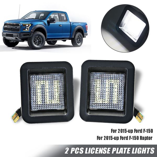 

2pcs car led truck 12v 18smd license plate lights assembly for f-150/f-150 raptor 2020-up exterior auto accessories