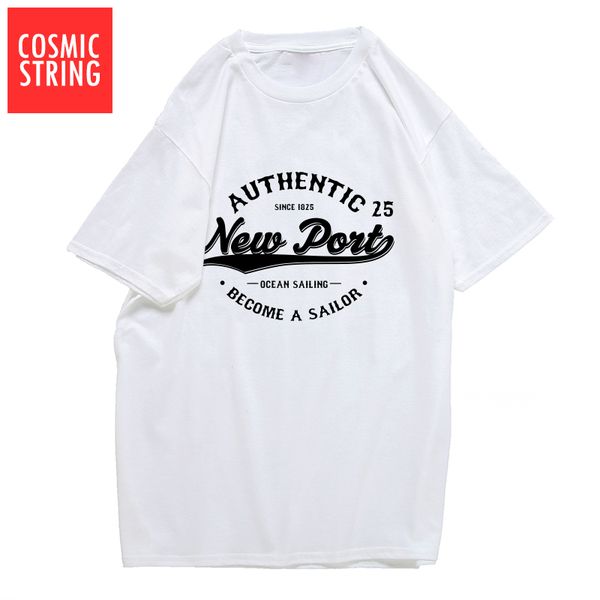 

космический string 100% хлопка новый порт печати мужчины майка с коротким рукавом случайные летние мужчины тенниску остудить свободно теннис