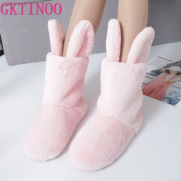 

new winter warm women shoes ears soft bottom indoor home shoes warm plush indoor for women floors slippers, Black