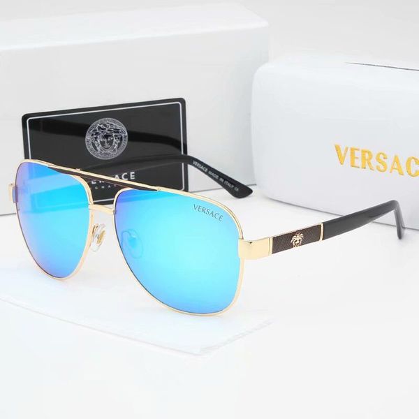 

ground metal sunglasses eyewear gold flash glass lens for mens womens, Blue;gray