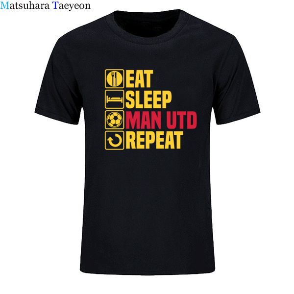 

футболка мужчина дизайнер одежда o-образный вырез стиль топы тис eat sleep man tshirt footbalerl united с коротким рукавом streetwear